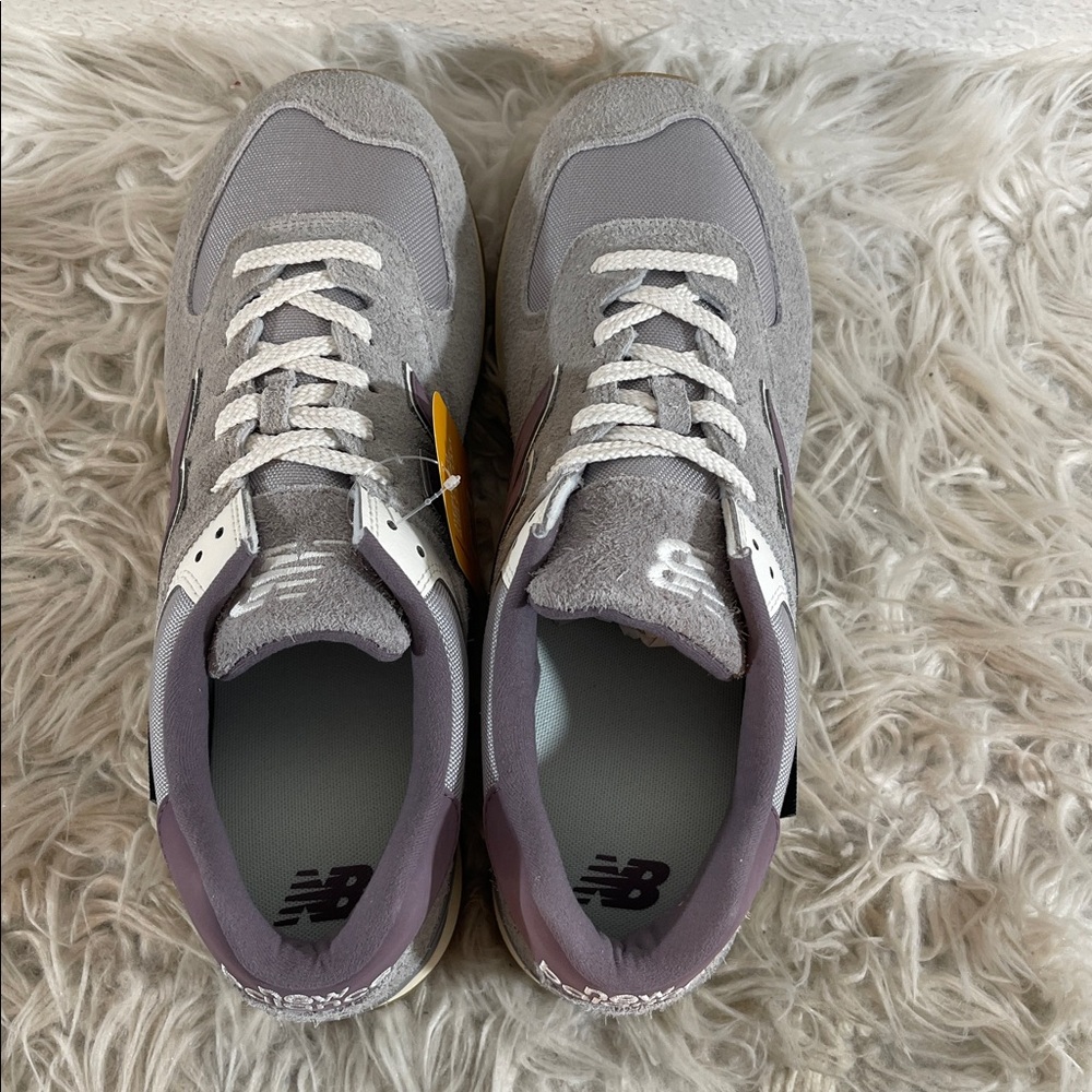 NEW BALANCE UNISEX U574YGD GREY & PURPLE SIZE 12 NEW - Picture 7 of 16
